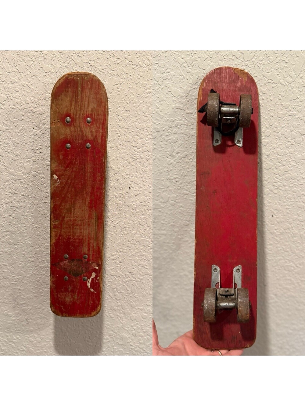 Vintage 1965 Hobie Super Surfer 19” Red Ultra RARE Skateboard With Metal Wheels